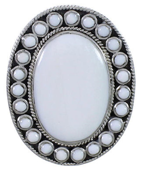 White Agate And Sterling Silver Ring Size 6-1/2 PX43654